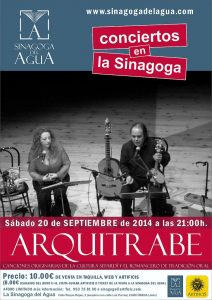 cartel concierto ARQUITRABE 20 SEPTIEMBRE 2014  en la sinagoga
